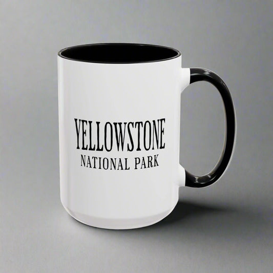 Yellowstone National Park wolf colored accent coffee mug alternate product view