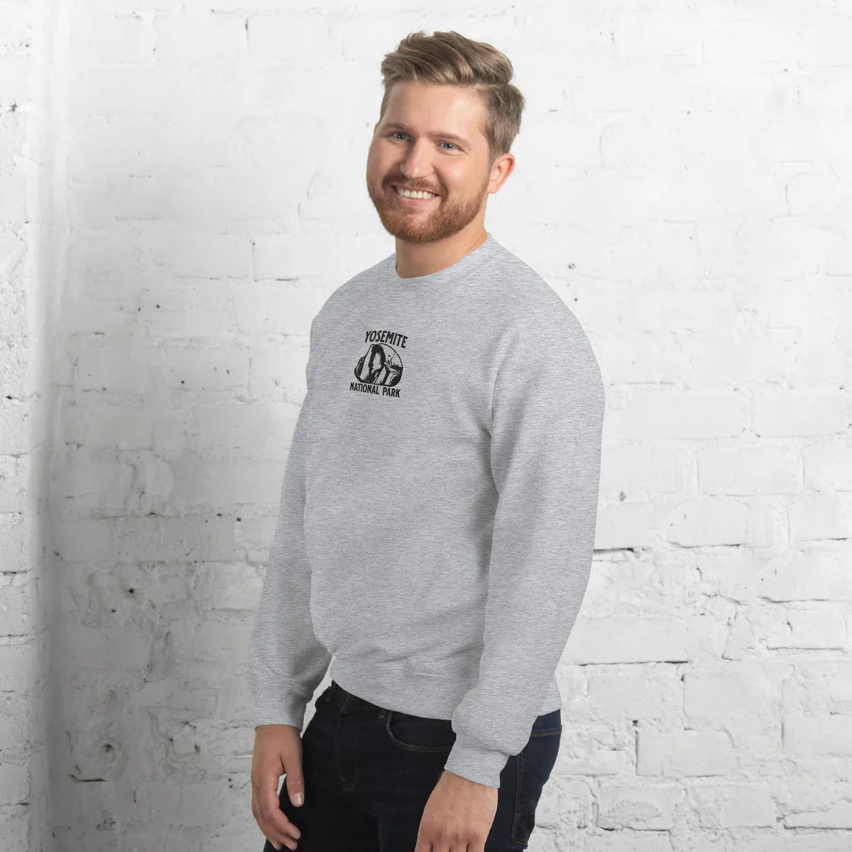 Yosemite Half Dome Embroidered Crewneck Sweatshirt - Parks Apparel