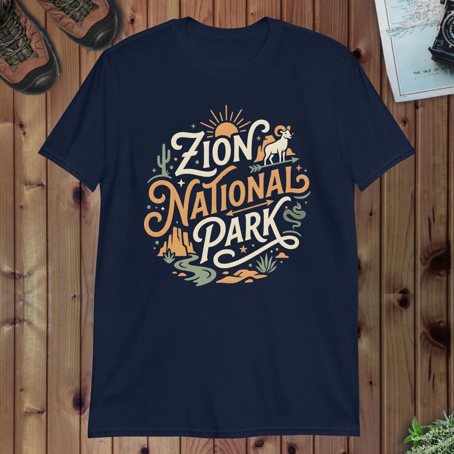 Zion National Park big horned graphic t-shirt alternate apparel color or product angle