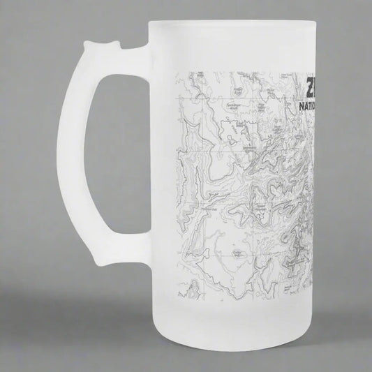 Zion National Park Topographic Frosted Mug Pint Glass - Parks ApparelPint Mug
