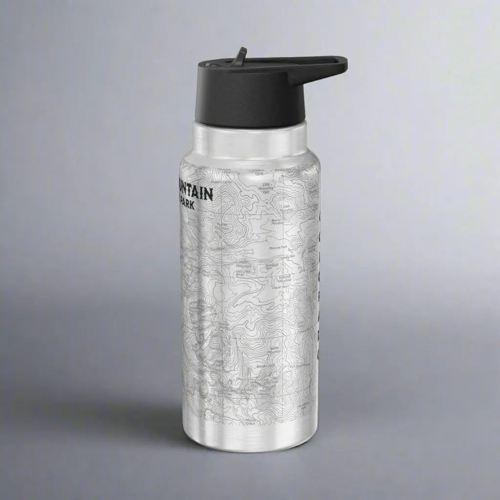 Rocky Mountain National Park Topographic Insulated Water Bottle Tumbler 32oz Mug Printify