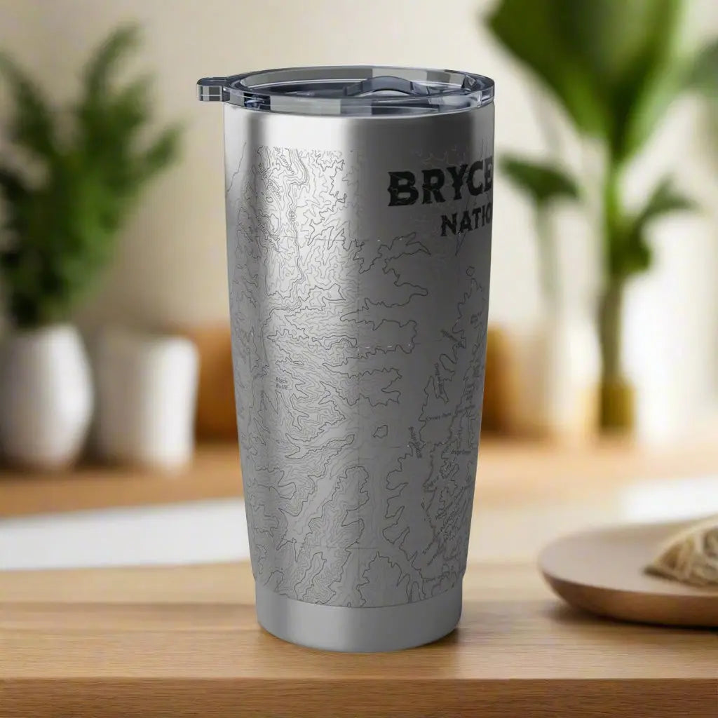 Bryce Canyon National Park Topographic Tumbler 20oz Mug Printify