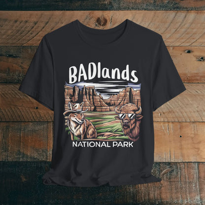 Bad Badlands National Park Unisex T-shirt Buffalo Coyote T-Shirt Printify Vintage Black XS