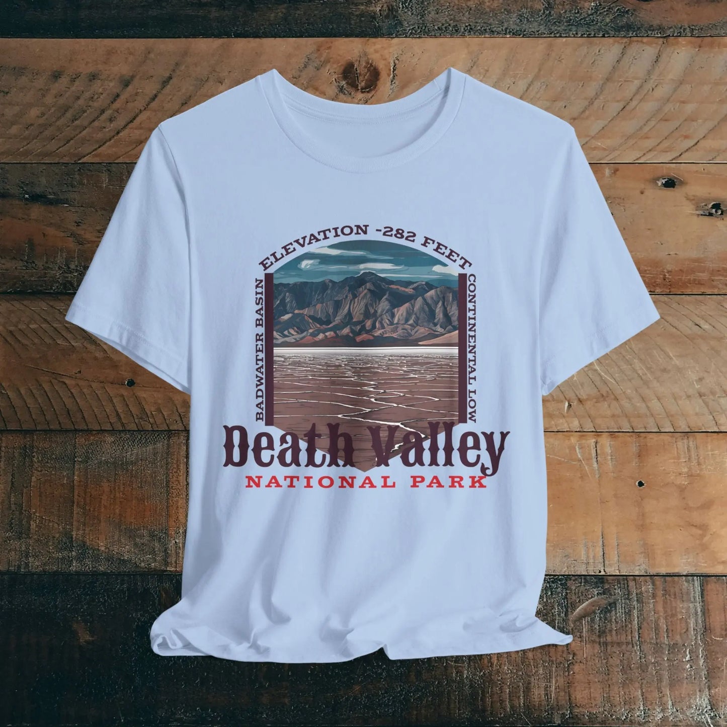 Death Valley National Park Badwater Basin T-shirt T-Shirt Printify Baby Blue XS