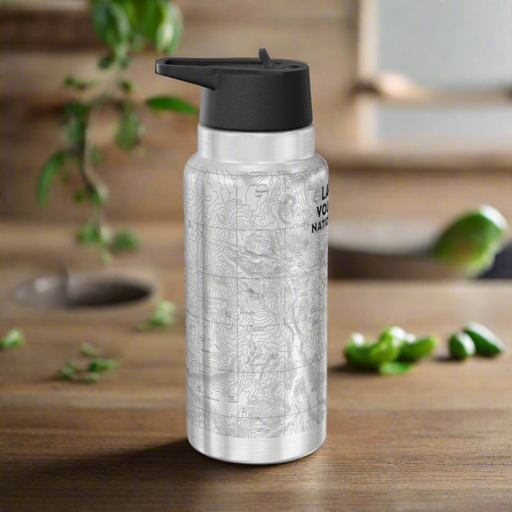 Lassen Volcanic National Park Topo Tumbler Bottle water bottle Printify