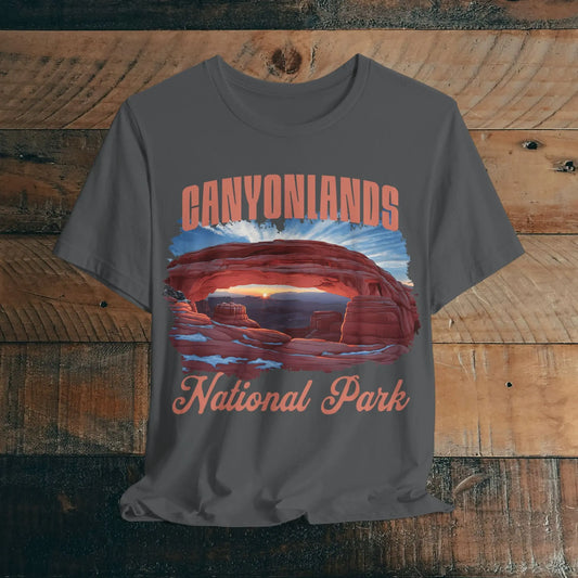 Canyonlands National Park Short Sleeve Tee T-Shirt Printify Asphalt S