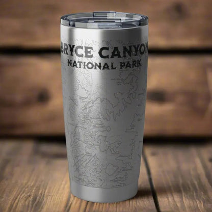 Bryce Canyon National Park Topographic Tumbler 20oz Mug Printify 20oz Silver