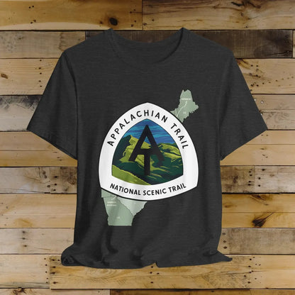 Appalachian Trail Unisex Jersey T-Shirt Logo Emblem Mountain Camp Hike Tee T-Shirt Printify Dark Grey Heather XS