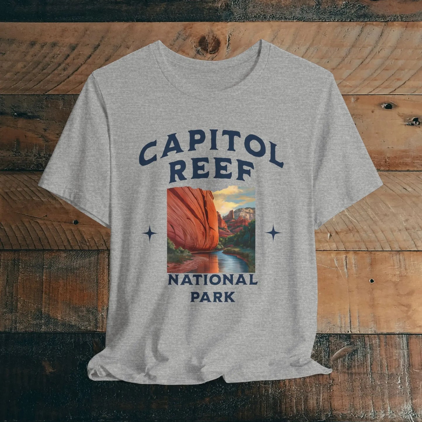 Capitol Reef National Park Unisex Fit Soft Tee River Red Rock T-Shirt T-Shirt Printify Athletic Heather S