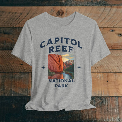 Capitol Reef National Park Unisex Fit Soft Tee River Red Rock T-Shirt T-Shirt Printify Athletic Heather S