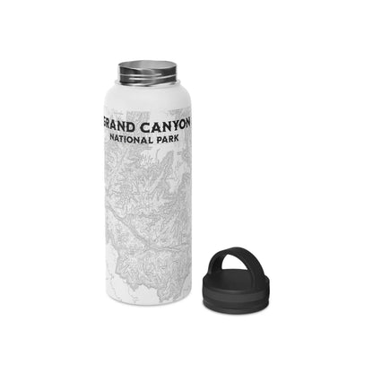 Grand Canyon National Park Stainless Steel Water Bottle (3 Sizes, 3 Lid Options) Mug Printify White 12oz Handle lid