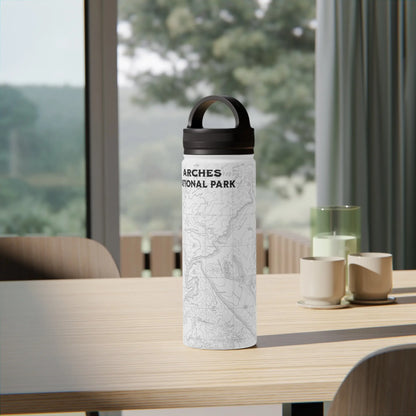 Arches National Park Topographic Stainless Steel Water Bottle Handle Lid Mug Printify
