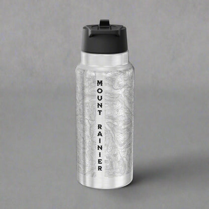 Mount Rainier Topographic Insulated Water Bottle Tumbler Mug Printify