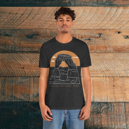 Arches National Park Unisex Fit Soft T-Shirt Delicate Arch Sunset T-Shirt Printify