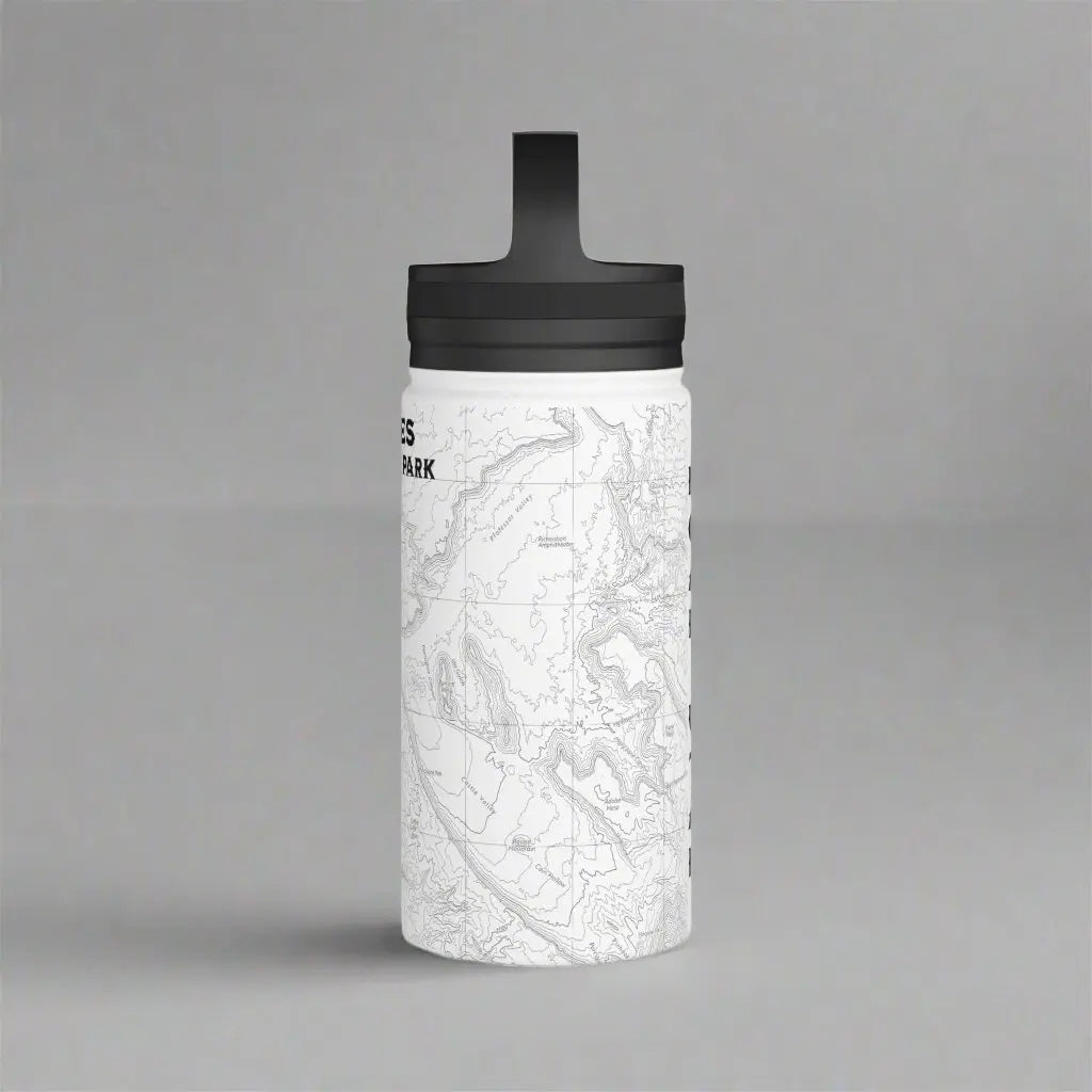 Arches National Park Topographic Stainless Steel Water Bottle Handle Lid Mug Printify