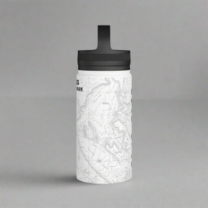 Arches National Park Topographic Stainless Steel Water Bottle Handle Lid Mug Printify