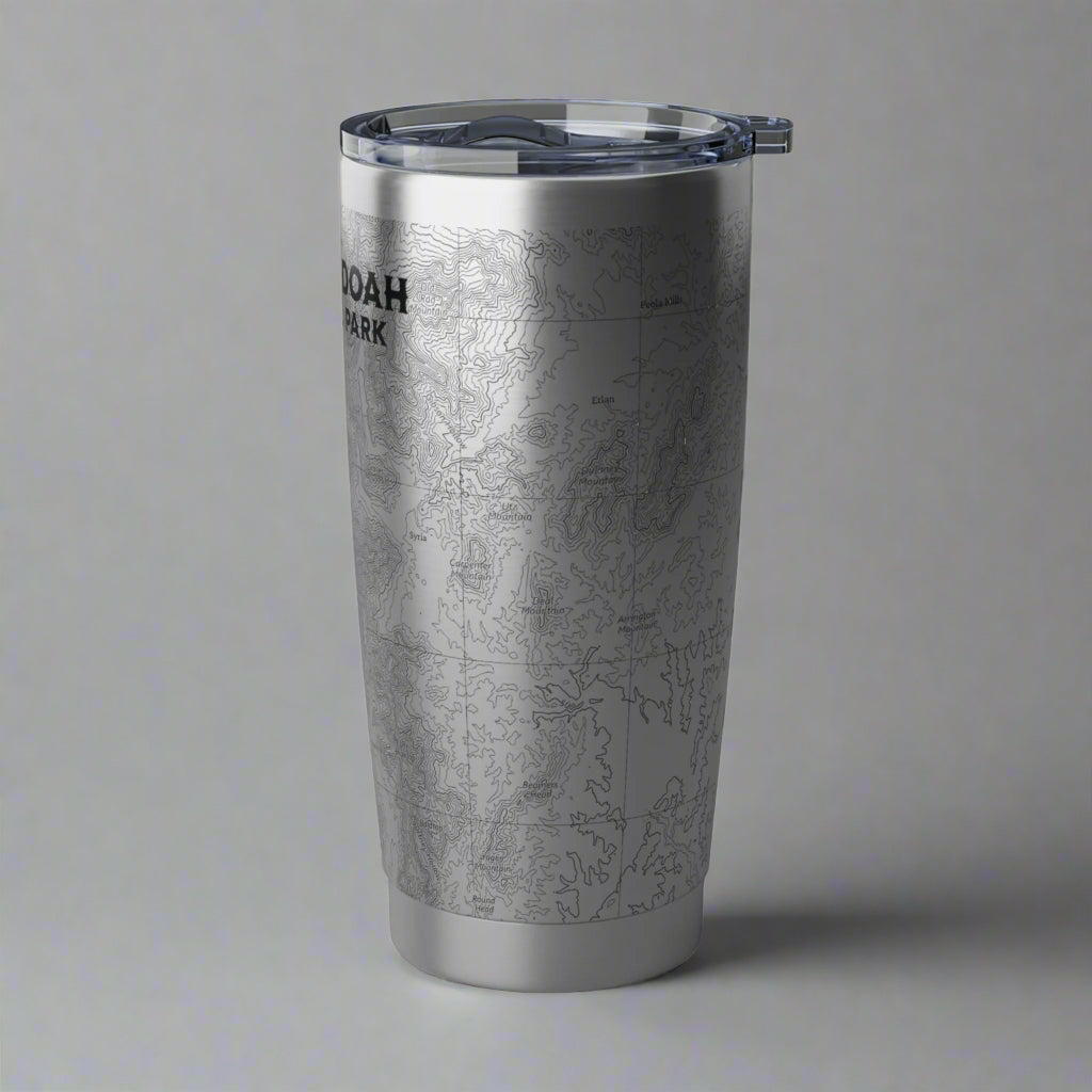 Shenandoah National Park Topographic Insulated Tumbler 20oz USGS Virginia Topo Map Coffee Cup On The Go Tumbler Printify