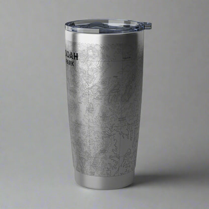 Shenandoah National Park Topographic Insulated Tumbler 20oz USGS Virginia Topo Map Coffee Cup On The Go Tumbler Printify