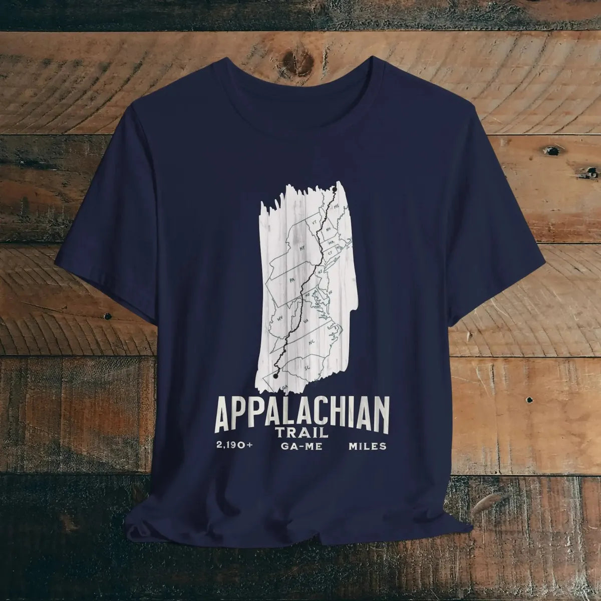 White Blaze Appalachian Trail Unisex T-Shirt Logo Camp Hike Tee T-Shirt Printify Navy XS