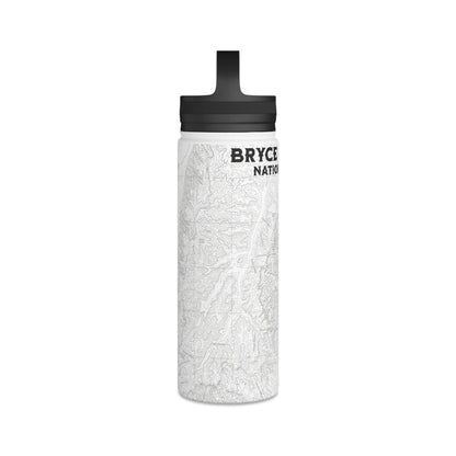Bryce Canyon National Park Topographic Stainless Steel Water Bottle Handle Lid water bottle Printify