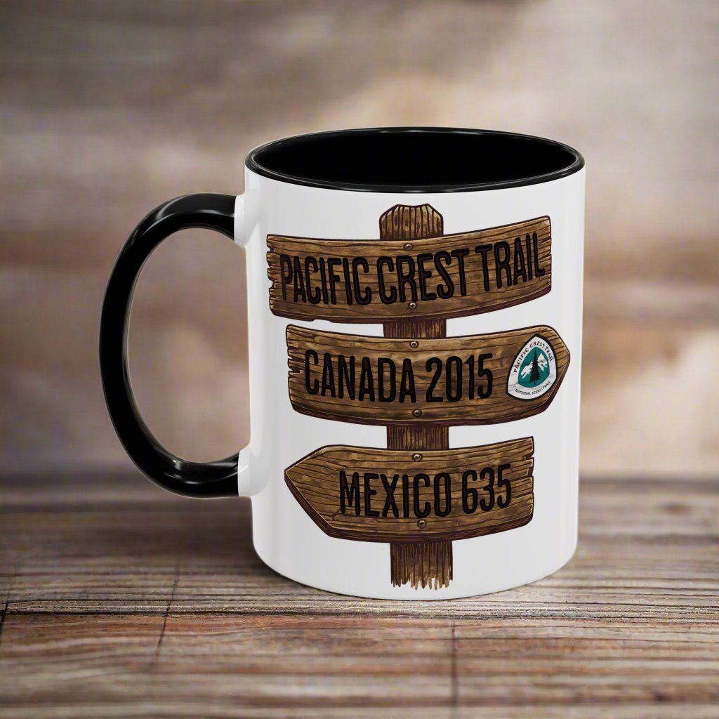 Pacific Crest Trail Accent Mug PCT Mile Sign Mug Printify
