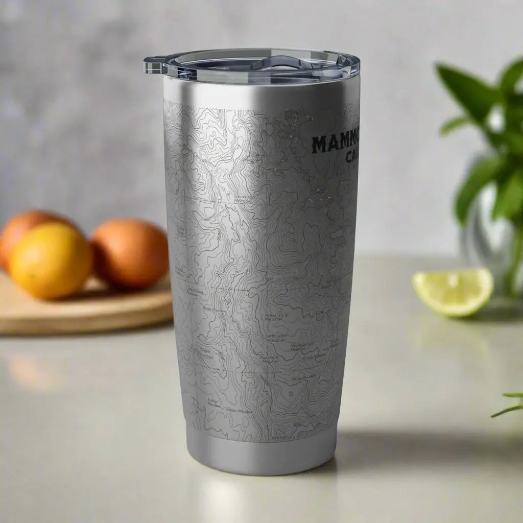 Mammoth Lakes California Topographic Tumbler 20oz USGS Map Mug Printify