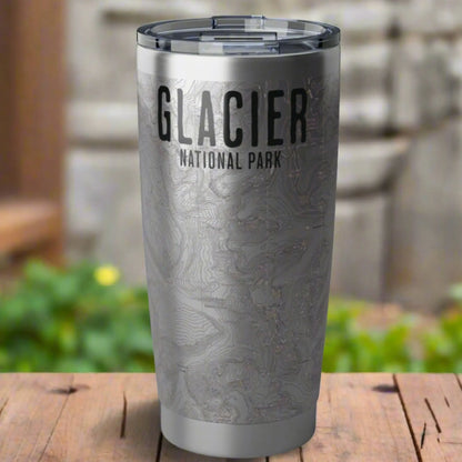 Glacier National Park Topographic Tumbler 20oz Mug Printify