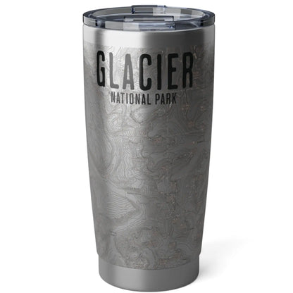 Glacier National Park Topographic Tumbler 20oz Mug Printify