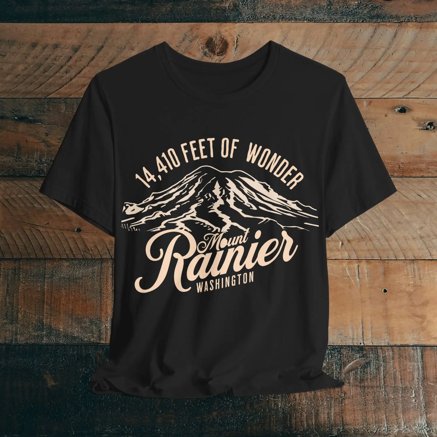 Mount Rainier Washington Unisex Soft Short Sleeve T-Shirt 14k Ft Of Wonder T-Shirt Printify Black S