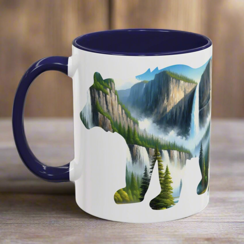 Yosemite Bear Colored Mug Mug Printify 11oz Black