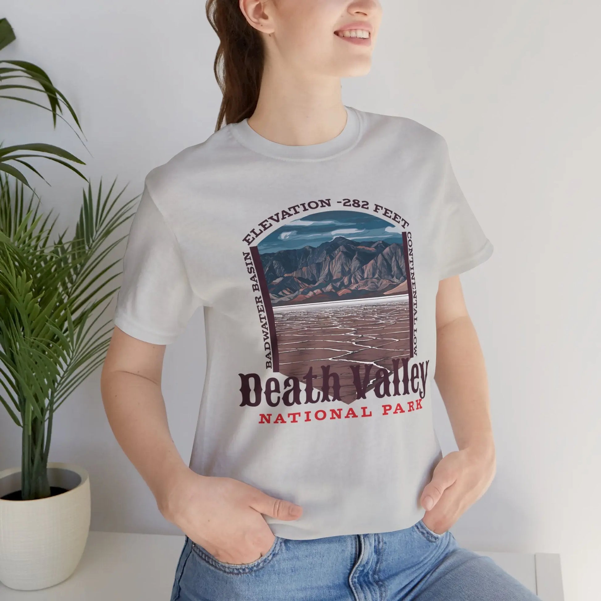 Death Valley National Park Unisex Jersey Tee Airlume Cotton Badwater Basin - Park Service Apparel