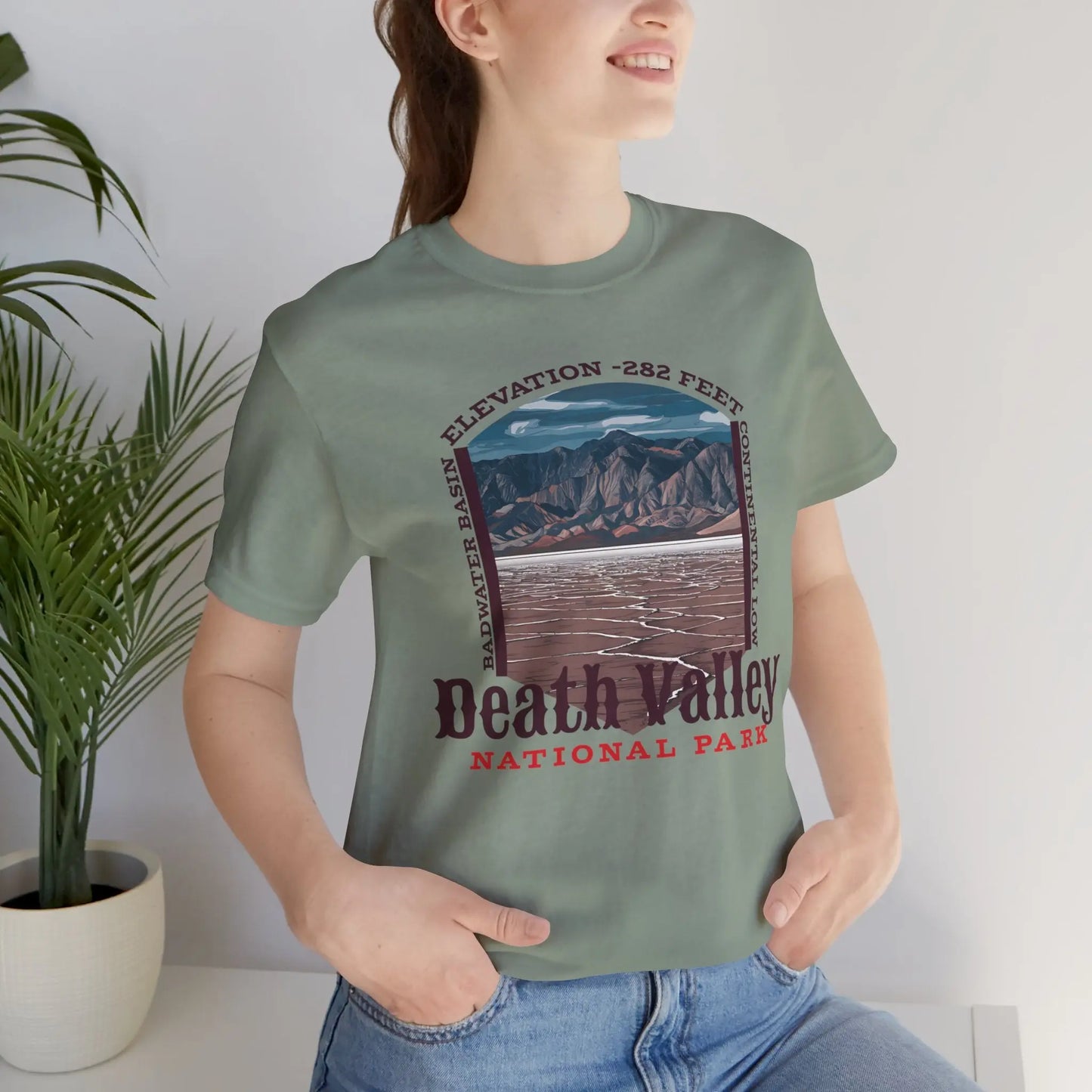 Death Valley National Park Unisex Jersey Tee Airlume Cotton Badwater Basin - Park Service Apparel