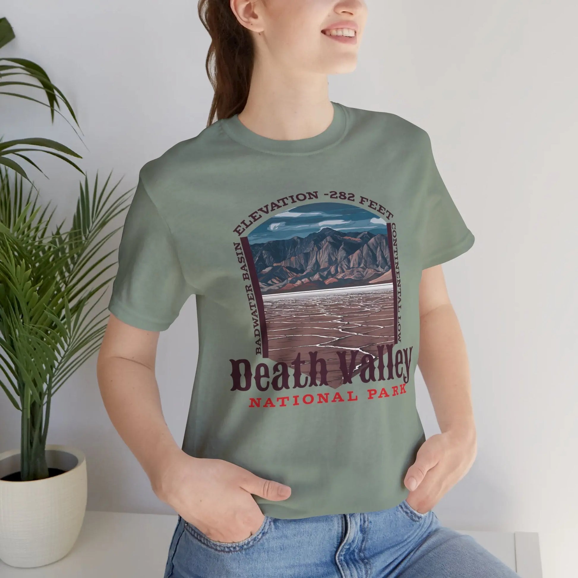 Death Valley National Park Unisex Jersey Tee Airlume Cotton Badwater Basin - Park Service Apparel