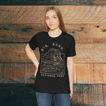 Big Bend National Park Unisex Fit Soft T-Shirt Curving River T-Shirt Printify