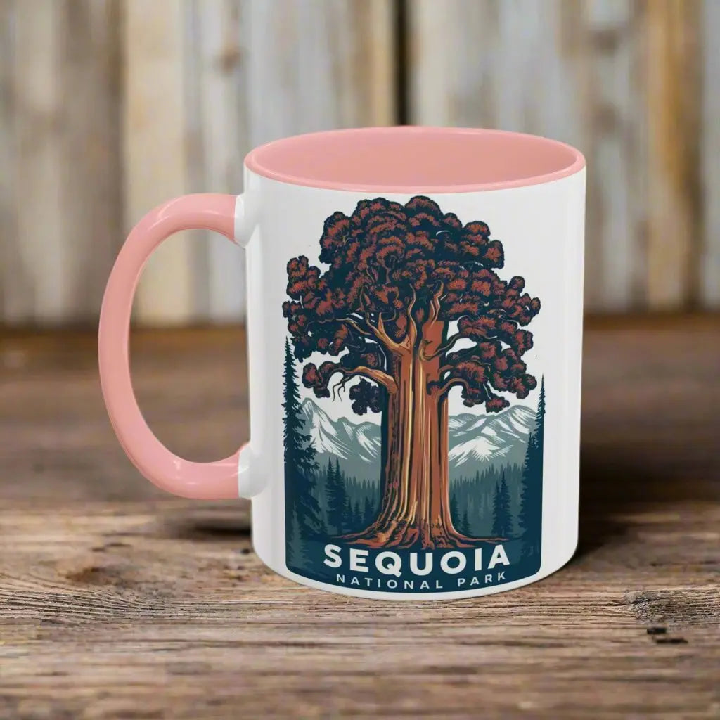 Sequoia National Park Big Tree Coffee Mug Mug Printify 11oz Pink
