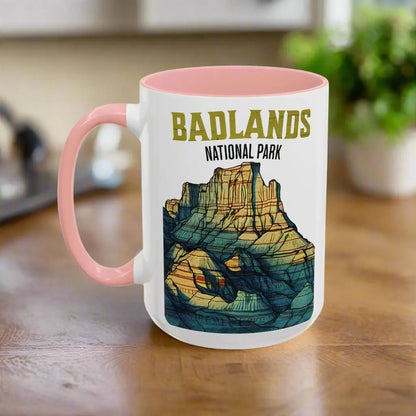 Badlands National Park Accent Coffee Mug 11oz 15oz Mug Printify 15oz Pink