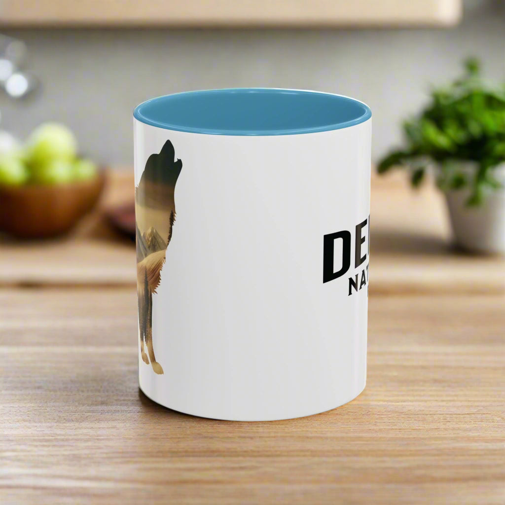 Denali Wolf Colored Mug Mug Printify