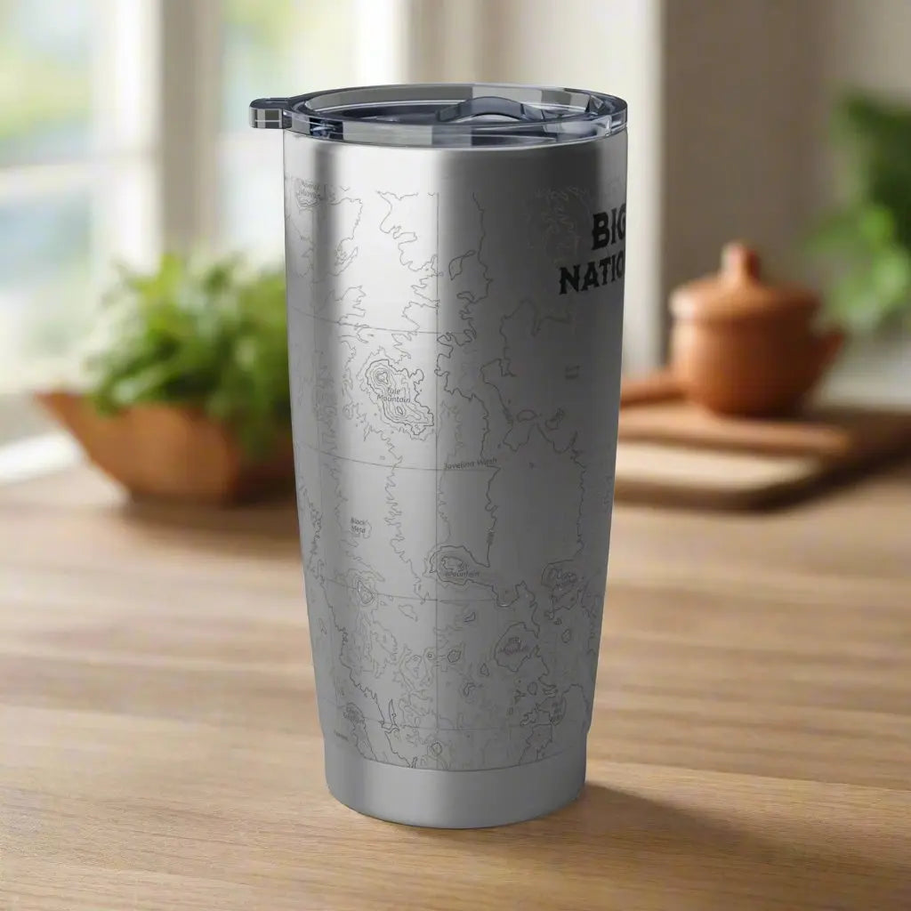 Big Bend National Park Topographic Tumbler 20oz USGS Map Print Tumbler Printify