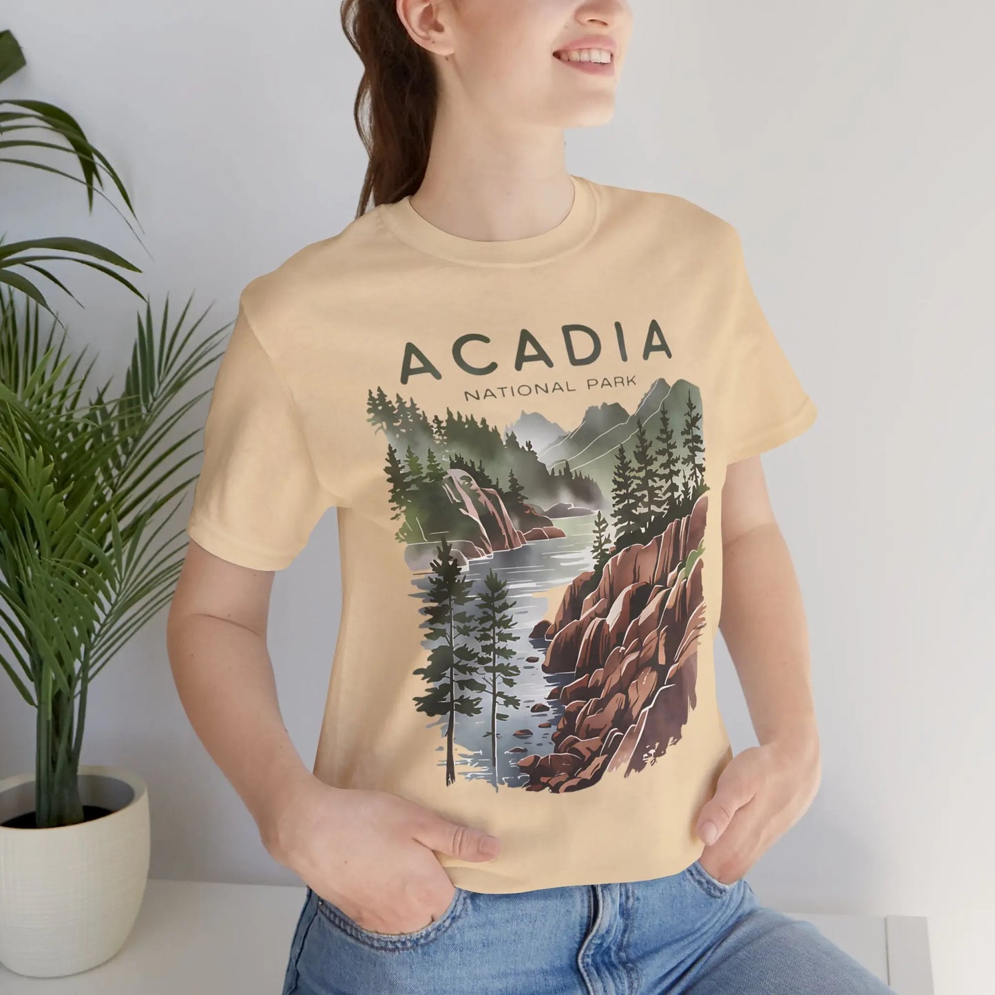 Acadia National Park Unisex T-Shirt Coastal Art T-Shirt Printify