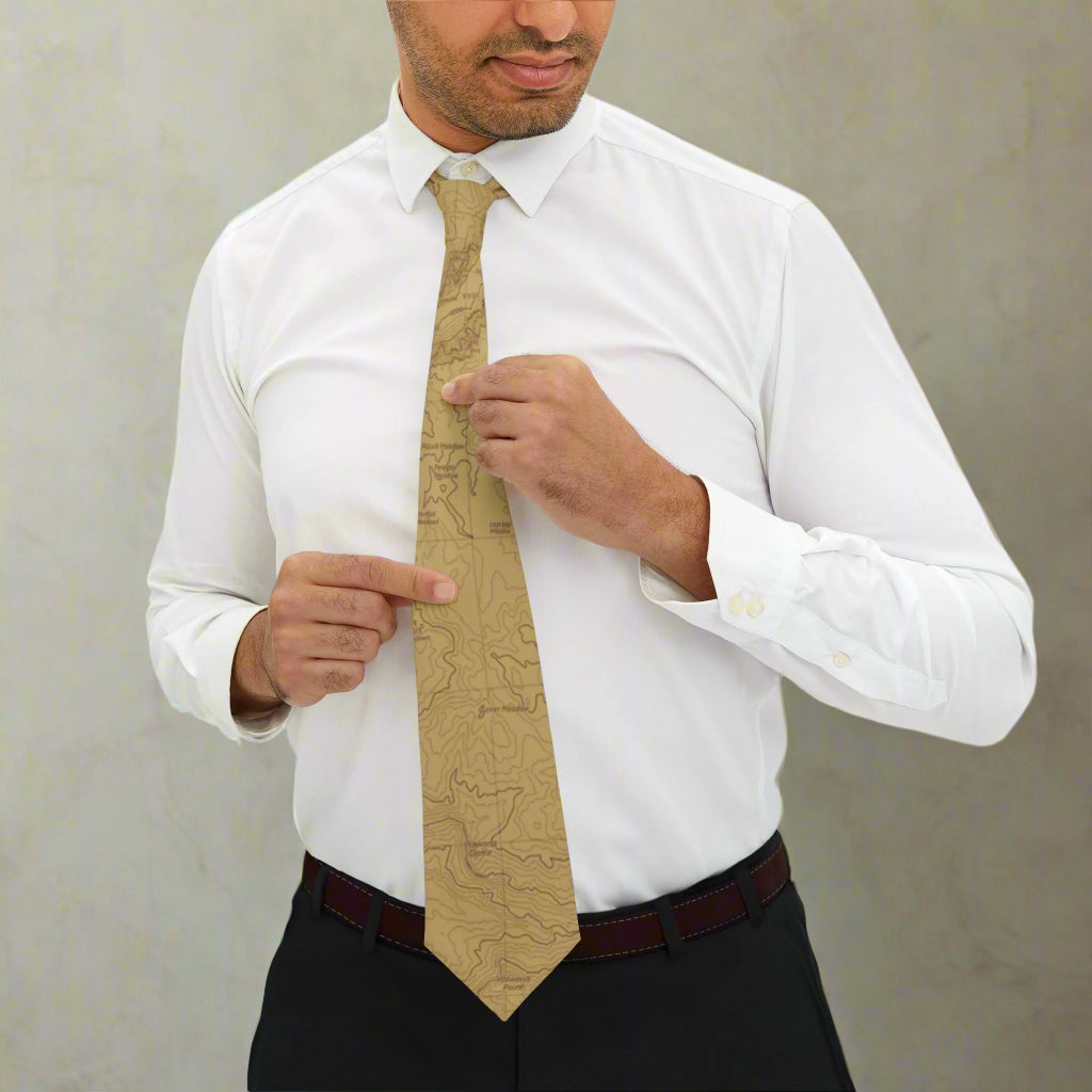 Yosemite National Park Topographic Necktie USGS Topo Map Accessories Printify