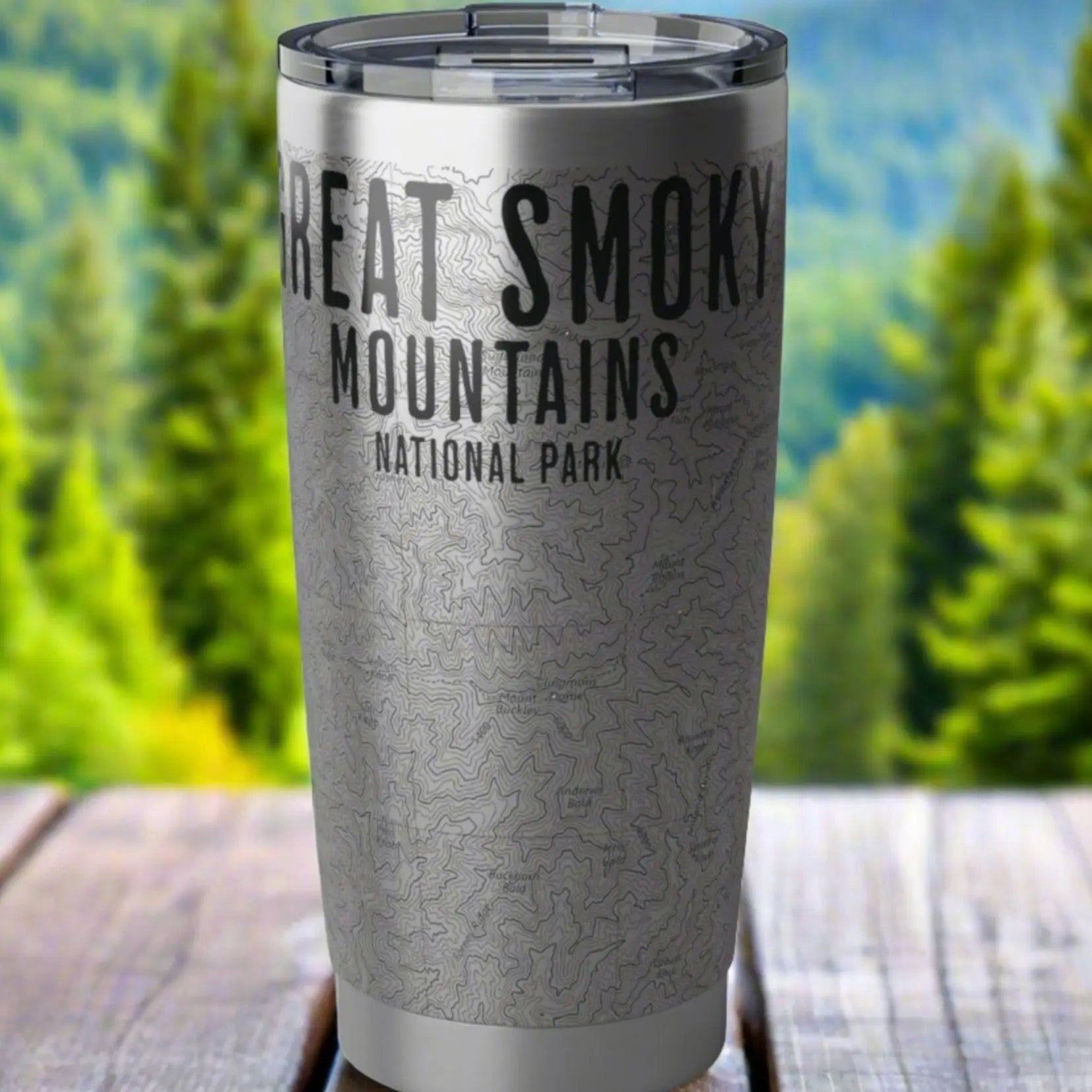 Great Smoky Mountains National Park Topographic Tumbler 20oz Mug Printify