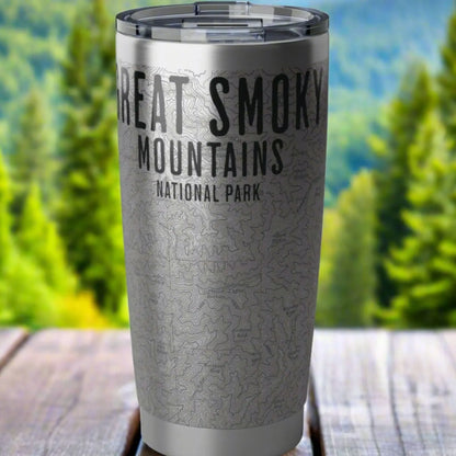 Great Smoky Mountains National Park Topographic Tumbler 20oz Mug Printify
