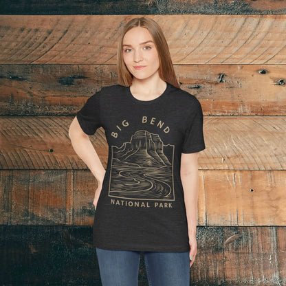 Big Bend National Park Unisex Fit Soft T-Shirt Curving River T-Shirt Printify