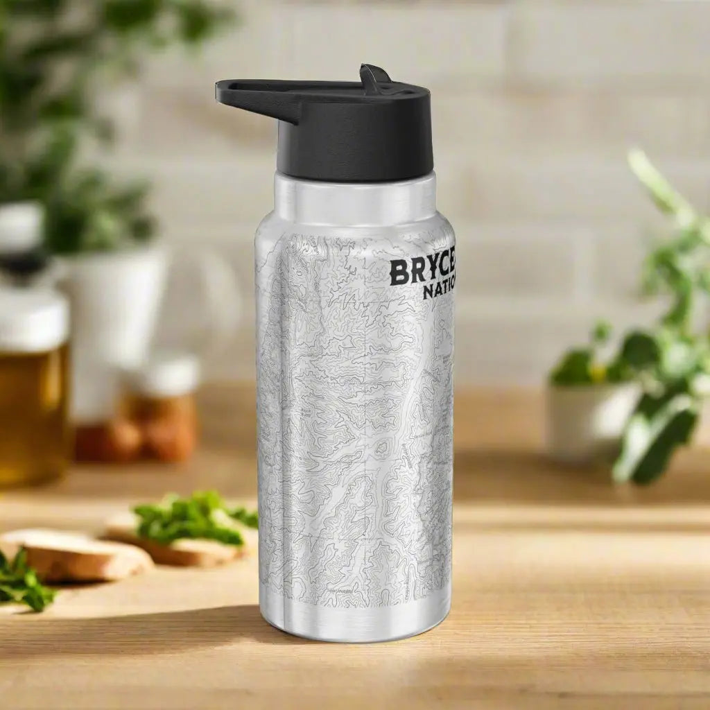 Bryce Canyon National Park Topographic Insulated Water Bottle Tumbler 32oz Mug Printify