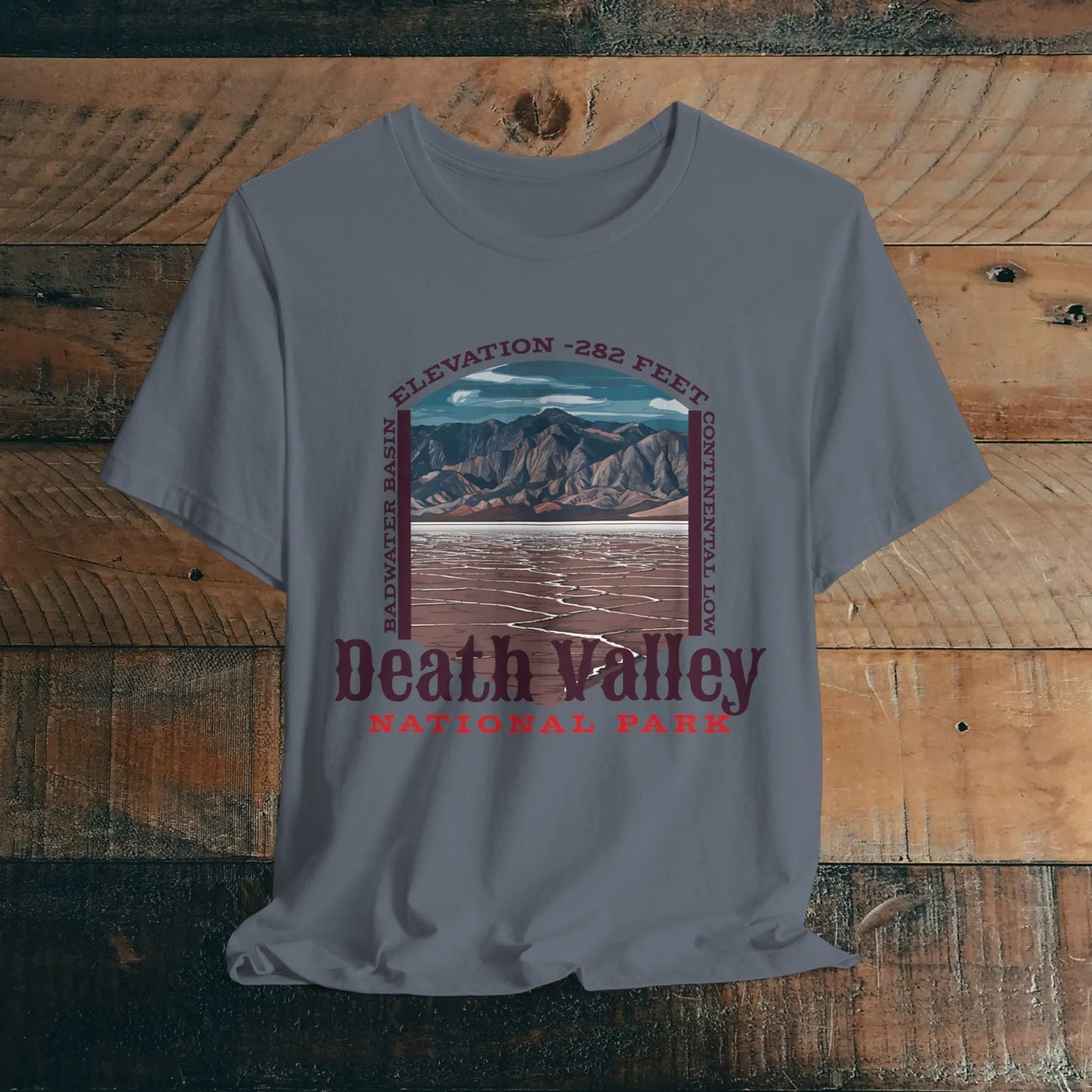 Death Valley National Park Badwater Basin T-shirt T-Shirt Printify Steel Blue XS
