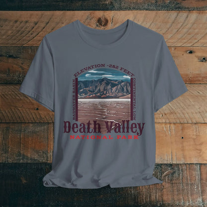 Death Valley National Park Badwater Basin T-shirt T-Shirt Printify Steel Blue XS