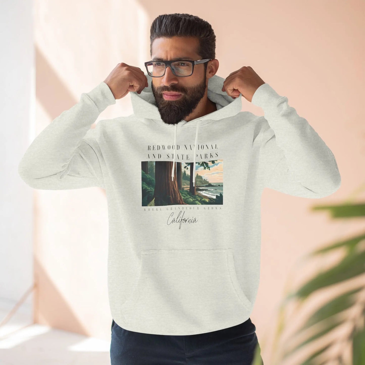 Redwood State and National Parks Unisex Fit Fleece Hoodie Hoodie Printify