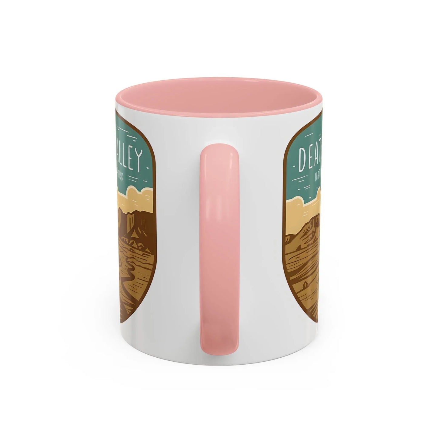 Death Valley National Park Coffee Mug 11oz 15oz Desert Shield Graphic Blue Black Pink Red Mug Printify