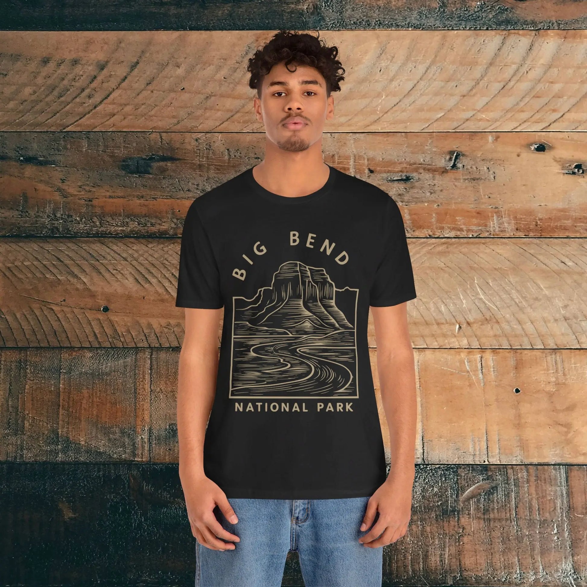 Big Bend National Park Unisex Fit Soft T-Shirt Curving River T-Shirt Printify