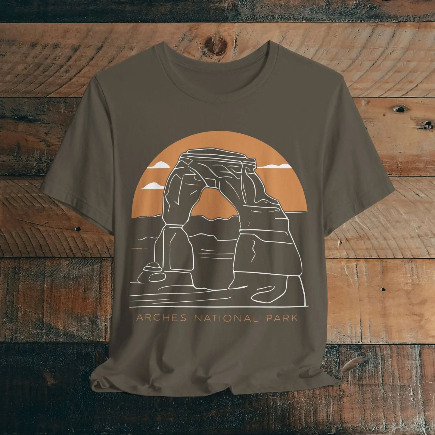 Arches National Park Unisex Fit Soft T-Shirt Delicate Arch Sunset T-Shirt Printify Army S